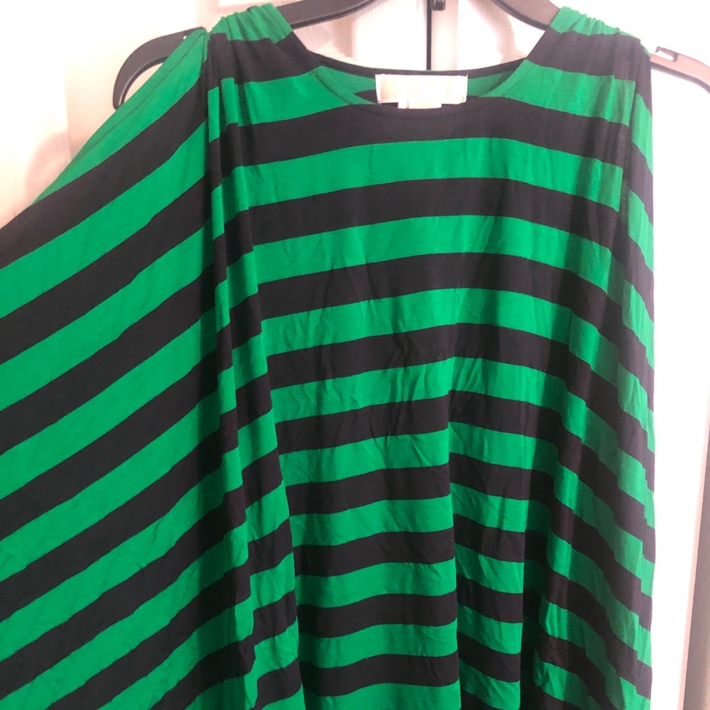 Michael Kors Navy/Green cold shoulder blouse